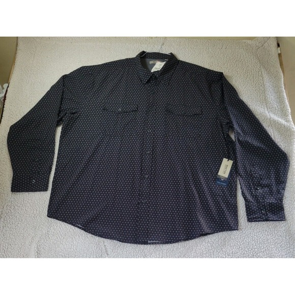 NWT Kenneth Cole Mobility Woven Shirt Black Pattern 3X Stretch Performance Flex - Picture 1 of 13